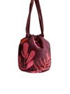 Bolsa Necessaire de Veludo Bucket Vinho