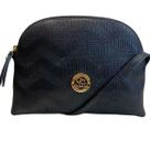 Bolsa nina p em couro preto tressê