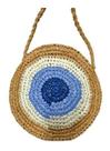Bolsa Olho Grego Palha Moda Praia Tiracolo Redonda