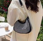 Bolsa Ombro Brilho Perola Luxo Mini Bag Alça Curta e Transversal Moda Feminina Chic