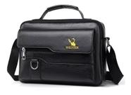 Bolsa ombro masculina couro p.u pequena