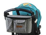 Bolsa organizadora de carrinho Miracle Baby Universal Cinza Branco