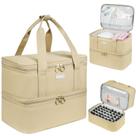 Bolsa organizadora de esmaltes LEFORZ Cáqui de dupla camada