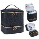 Bolsa organizadora de esmaltes Uross contém 30 garrafas pretas