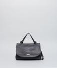Bolsa p Couro Detalhe Alca - Preto