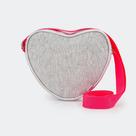 Bolsa Pampili Coração Cristal Holográfica Prata e Pink Neon