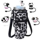 Bolsa para copo com estampa de vaca para copo térmico de 40 oz com canudos Bolsa para copo com estampa de vaca para copo térmico de 40 oz com canudos