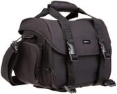 Bolsa para gadgets Amazon Basics Large DSLR preta com interior cinza