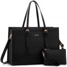 Bolsa para laptop LOVEVOOK impermeável em couro PU de 17,3 polegadas preta