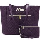 Bolsa para laptop LOVEVOOK para mulheres, bolsa de trabalho acolchoada de 17 polegadas roxa