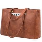 Bolsa para laptop LOVEVOOK para mulheres de 15,6 polegadas de couro impermeável marrom Bolsa para laptop LOVEVOOK para mulheres de 15,6 polegadas de couro impermeável marrom