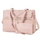Bolsa para laptop LOVEVOOK para mulheres de 15,6 polegadas de couro impermeável rosa