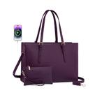 Bolsa para laptop LOVEVOOK para mulheres de 15,6 polegadas de couro impermeável roxa Bolsa para laptop LOVEVOOK para mulheres de 15,6 polegadas de couro impermeável roxa