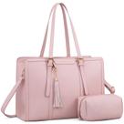 Bolsa para laptop LOVEVOOK para mulheres de couro PU de 15,6" rosa
