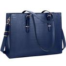 Bolsa para laptop Lubardy Women Leather de 15,6 polegadas impermeável preta Bolsa para laptop Lubardy Women Leather de 15,6 polegadas impermeável preta