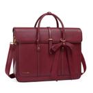Bolsa para laptop MOSISO para mulheres, couro PU de 13 a 14 polegadas, vermelho vinho