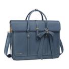 Bolsa para laptop MOSISO para mulheres de couro PU de 15 a 15,6 polegadas azul