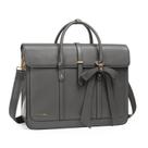 Bolsa para laptop MOSISO PU Leather 15-15,6 polegadas para mulheres cinza