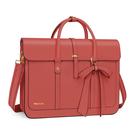 Bolsa para laptop MOSISO PU Leather 15-15,6 polegadas para mulheres Coral