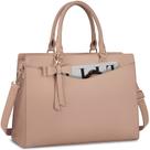 Bolsa para laptop RAINSMORE para mulheres, bolsa de poliuretano de 15,6 polegadas, impermeável, cáqui