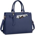 Bolsa para laptop RAINSMORE para mulheres, bolsa de PU de 15,6", impermeável, azul
