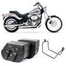 Bolsa Para Moto Custom Alforge Lateral 30 Litros + Afastador Harley Davidson Softail