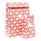 Bolsa para Presente Pressie Peel & Seal - Corações Rosa - Pacote com 12 Unidades (Médio)