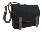 Bolsa Pasta Transversal Vintage Em Lona Reforçada Masculino Feminino