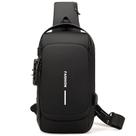 Bolsa peitoral antifurto Dwenles Crossbody Sling impermeável preta
