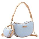 Bolsa Pequena Feminina em PU com 2 Alças, Forro Interno Estampado, Zíper Frontal e Mini Bolsa Removível Charmosa e Funcional