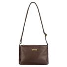 Bolsa pequena transversal de couro Iris café Feminino