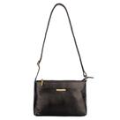 Bolsa pequena transversal de couro Iris preta Feminino
