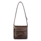 Bolsa pequena transversal de couro Maura café Feminino