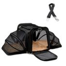 Bolsa Pet Transporte Avião Viagem Expansível Preto + Cinto de Segurança