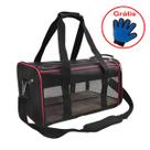 Bolsa Pet Transporte Avião Viagem Vermelho + Luva Tira Pelos
