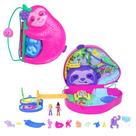Bolsa Playset Polly Pocket Sloth Family 2 em 1 com 2 bonecas