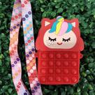 Bolsa Pop It Infantil De Silicone Modelos De Unicórnio e Gatinho