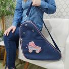 Bolsa Porta Patins Personalizada Azul/ Rosa com Brilho Compartimento Duplo Coutre Bolsas Bolsa Porta Patins Personalizada Azul/ Rosa com Brilho Compartimento Duplo Coutre Bolsas
