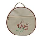 Bolsa Porta Pratos Personalizado Flores Marfim/Bordo
