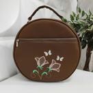 Bolsa Porta Pratos Personalizado Flores Marrom