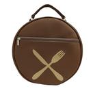 Bolsa Porta Pratos Personalizado Talheres Marrom