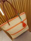 Bolsa Praia Feminina Grande Em Palha Com Detalhes