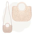 Bolsa Praia Verão Feminina Palha Transversal De Ombro