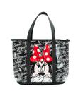 Bolsa Preto Transparente Minnie Assinaturas 32x10x42cm Disney