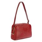 Bolsa quadrada de couro Feminino Daiana vermelho croco