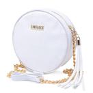 Bolsa Redonda Feminina Alça Transversal Corrente Design Casual Versátil Mini Bag Blogueira