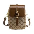 Bolsa redonda pequena cruzada diagonal xadrez feminina, bolsa de ombro retrô contrastante