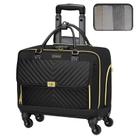 Bolsa rolante para laptop Ytonet, maleta giratória para mulheres com 4 rodas giratórias, maleta de 17,3 polegadas para mulheres com cadeado e cubo de embalagem, bolsa para laptop com rodas para viagens e trabalho, professora de negócios, preta