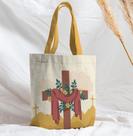 Bolsa Sacola Artesanal de Tecido Cruz Manto Florido Bolsa Sacola Artesanal de Tecido Cruz Manto Florido