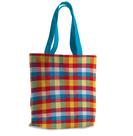 Bolsa Sacola Artesanal de Tecido Festa Junina Xadrez Colorido Bolsa Sacola Artesanal de Tecido Festa Junina Xadrez Colorido